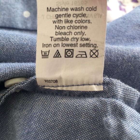 J. Crew Chambray Polka Dot Boy Shirt - Picture 6 of 7